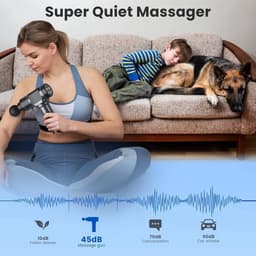 Massagepistool, massagepistool voor diepe weefselmassage voor pijnverlichting, percussieve spiermassagepistool voor atleten, draagbare elektrische rugmassager met 30 snelheidsniveaus en 9 massagekoppen (grijs) — thumbnail 5