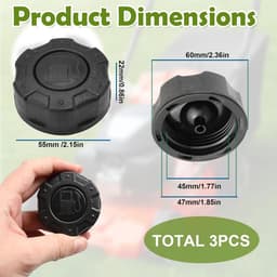 3 stuks tankdop voor grasmaaier, brandstofdop 45 mm compatibel met MS 139-42, MS 161-46, AL-KO PRO 140 QSS OHV en PRO - ShopVlot — thumbnail 5
