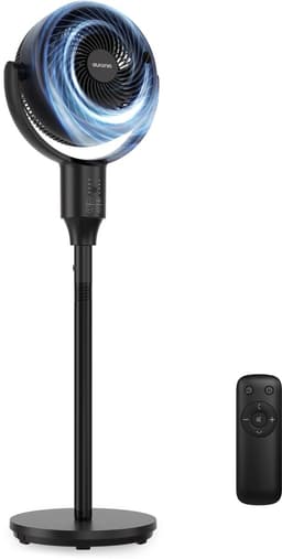 Auronic Statiefventilator - Staande Ventilator - Luchtkoeler - Vloer en tafelventilator - Omni - 3 Snelheden - Stille Ventilator - Fan - Met Afstandsbediening - Zwart — thumbnail 1