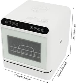 Compacte Vaatwasser - Mini Afwasmachine - Aanrecht Gebruik - Zonder Wateraansluiting - Voor 4-6 Personen - Wit — thumbnail 3