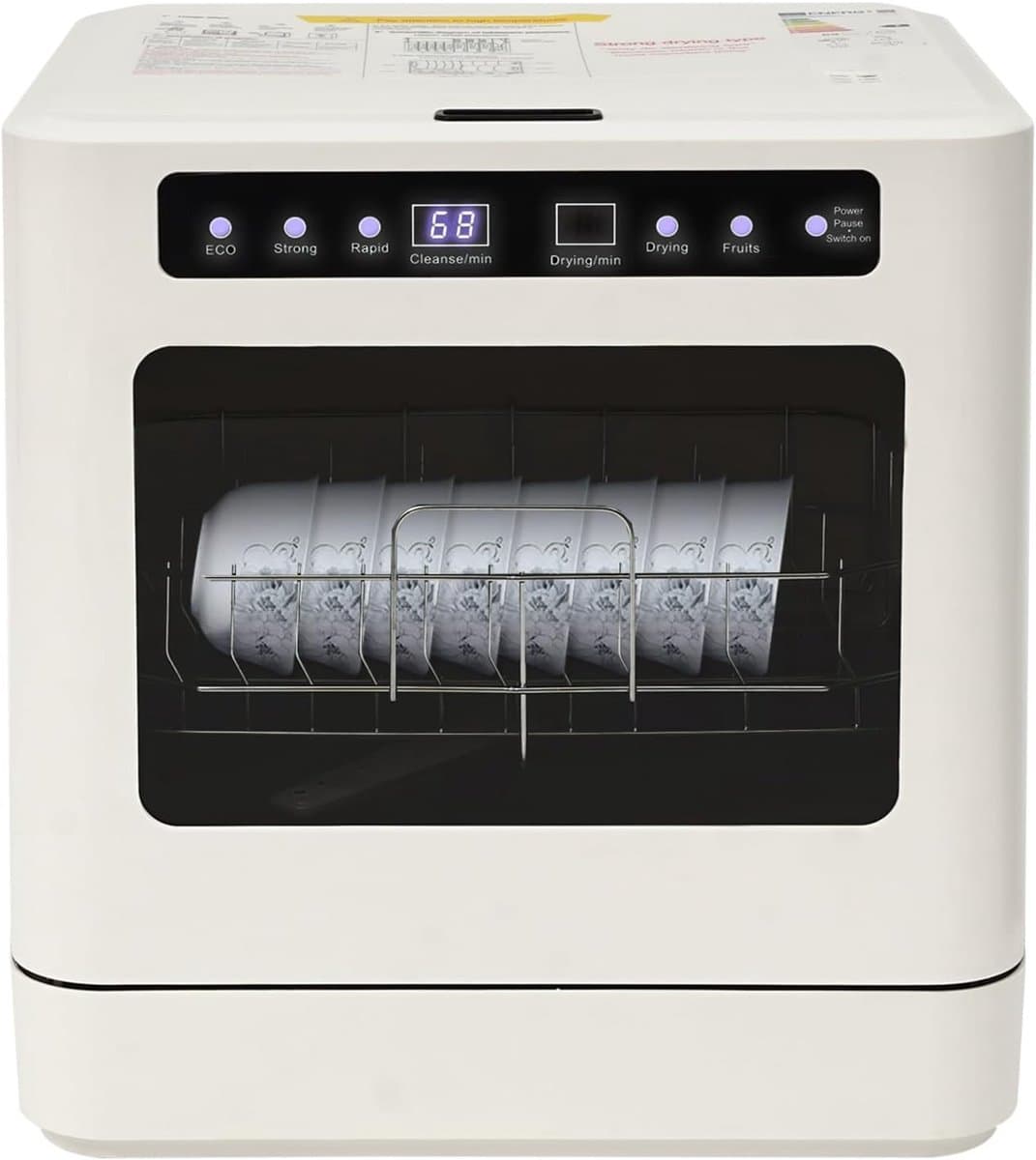 Tafelvaatwasser - Compact apparaat - Servies reinigen - 4 programma's - 43 x 39 x 46 cm - Wit — afbeelding 1