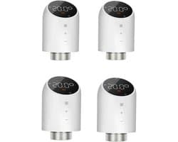 Radiatorkraanregelaar - Slimme Thermostaat - Energie Besparen - App Bediening - 4 Stuks - Wit