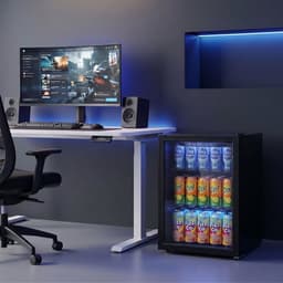 HOMCOM – Stil – Drankkoelkast – 70L/70 blikjes – gehard glas, verstelbaar-Zwart — thumbnail 5