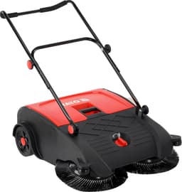 Handveegmachine – Mechanische Veegmachine met 2 Zijborstels – Werkbreedte 750 mm – 50L Opvangbak – Capaciteit 2350 m²/u – Voor Oprit, Magazijn en Terras — thumbnail 3