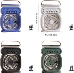 USB-aangedreven bureauventilator, perfect voor studenten, reizigers en kampeerders (groen). — thumbnail 5