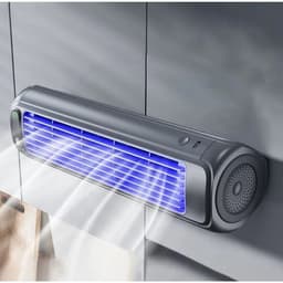 USB Oplaadbare Wandventilator – Draadloze Luchtcirculator – 3 Standen – Compacte Mini Ventilator – Donkergrijs — thumbnail 2