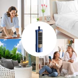 Torenventilator | Draagbare, stille, oscillerende USB-bureauventilator met luchtcirculatie – Geschikt voor thuis, woonkamer, keuken, kantoor, studentenkamer, vloertafel en camping — thumbnail 5