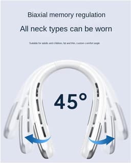 Oplaadbare draagbare nekventilator - 3000 mAh capaciteit, ventilator zonder bladen, blauwe koelventilator — thumbnail 2