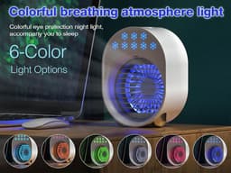Draagbare Airconditioner, Mini Airconditioner Ventilator, Airconditioner, Oplaadbare Mini Airconditioner, Luchtkoeler, Airconditioning voor Thuis 4-in-1 Desktop Koelventilator 3 Snelheden USB 3600 mAh — thumbnail 2