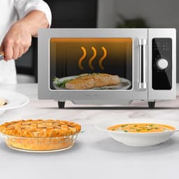 Magnetron Oven - Keuken Apparaat - Snel Eten - Vlakke Binnenruimte - 25 Liter - Roestvrij Staal — thumbnail 4