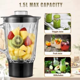 Keukenmachine - Mixer Blender - Bakken en Koken - 3-in-1 Multifunctioneel - 7 Liter Kom - Zwart — thumbnail 2