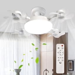 E27+B22 schroeffitting voor plafondventilator | LED drone plafondventilator met afstandsbediening | Dimbare ventilator met timerfunctie | Stille stekkerventilator voor slaapkamer — thumbnail 4