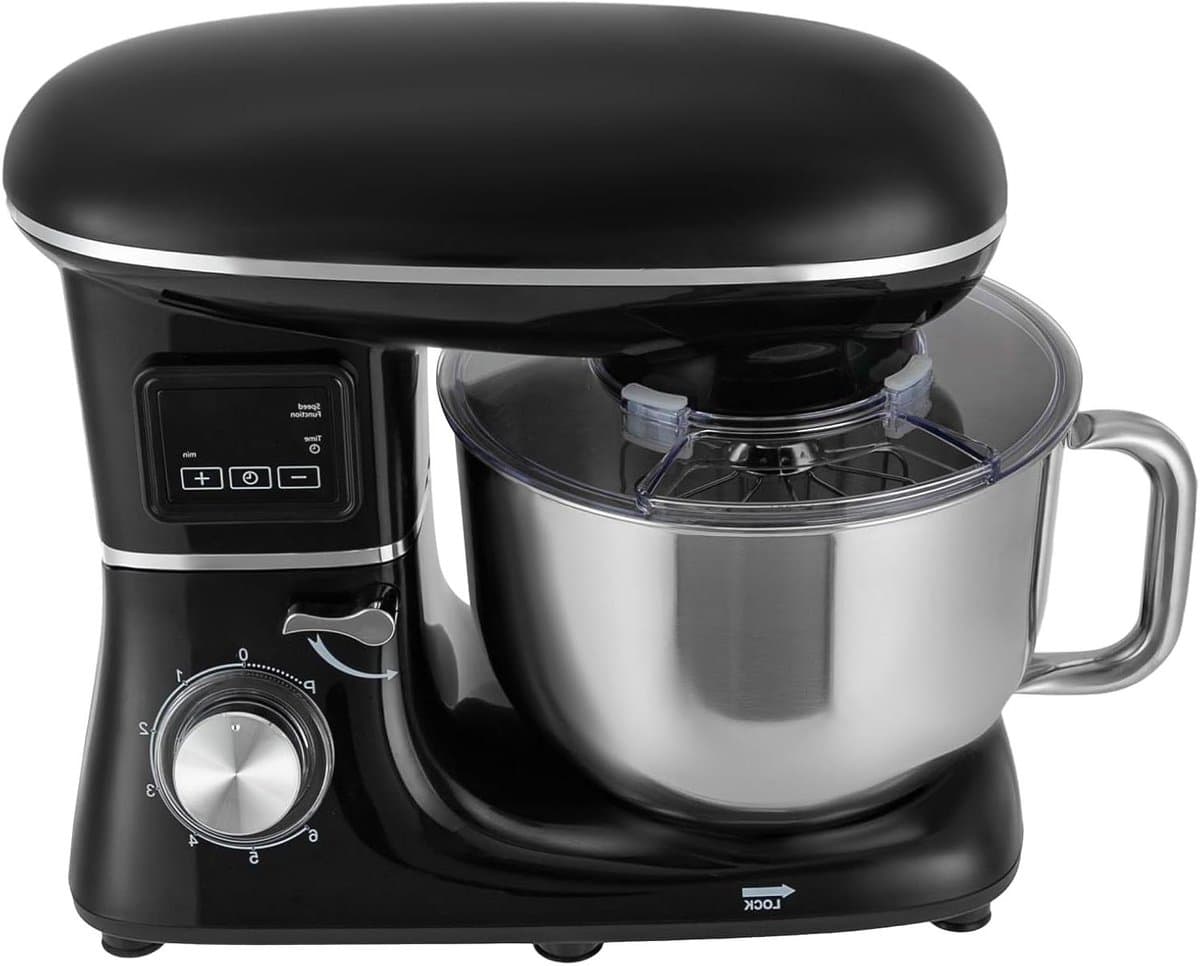 Keukenmachine - Mixer met kom - Bakken en mixen - LCD-scherm - 62 Liter kom - Zwart — afbeelding 1