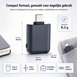 64GB Mini Voice Recorder - Digitale Spraakrecorder met DSP Ruisonderdrukking - USB-C OTG Audio Recorder met Spraakactivatie VOR - Eénknops Opnameapparaat voor Studie, Vergaderingen en Interviews — thumbnail 2