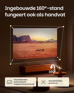 Smart Mini Beamer Full HD 1080P – Google TV met Officiële Netflix – Ingebouwde Accu – JBL Speakers – Autofocus – Auto Keystone – Draagbaar — thumbnail 3