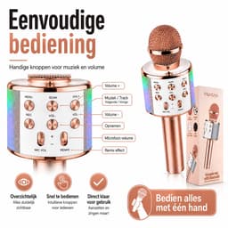 Montzys® Karaoke Microfoon Set - Bluetooth & Ingebouwde Speaker - Draadloos & LED - voor Kinderen & Volwassenen — thumbnail 3