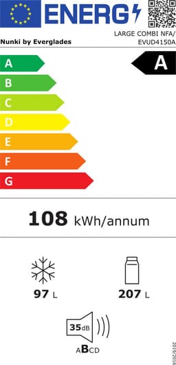 Nunki Large Combi NFA – Koel-vriescombinatie – No Frost – A-klasse – 304 liter – Front Lucid Yellow Gloss — thumbnail 2