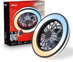 BRILONER Venturo - Plafond ventilator met verlichting - LED plafondlamp met ventilator - dimbaar - 5 snelheden - plafondventilator met zomer- en wintermodus - CCT - Ø38 cm - zwart — thumbnail 1