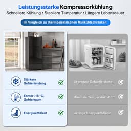 Koelkast 92 liter zwart roestvrij staal glazen deur koel vrieskast voor keuken kantoor studentenkamer — thumbnail 3