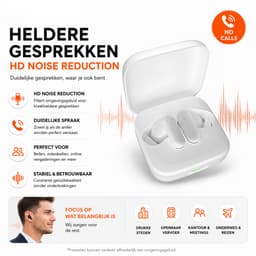 AI TWS Translator Pro Draadloze Vertaal Oordopjes - Real-Time AI Vertaling via TransKit App - Bluetooth 5.4 - HD Noise Reduction - 360° Stereo - USB-C - Witte — thumbnail 5
