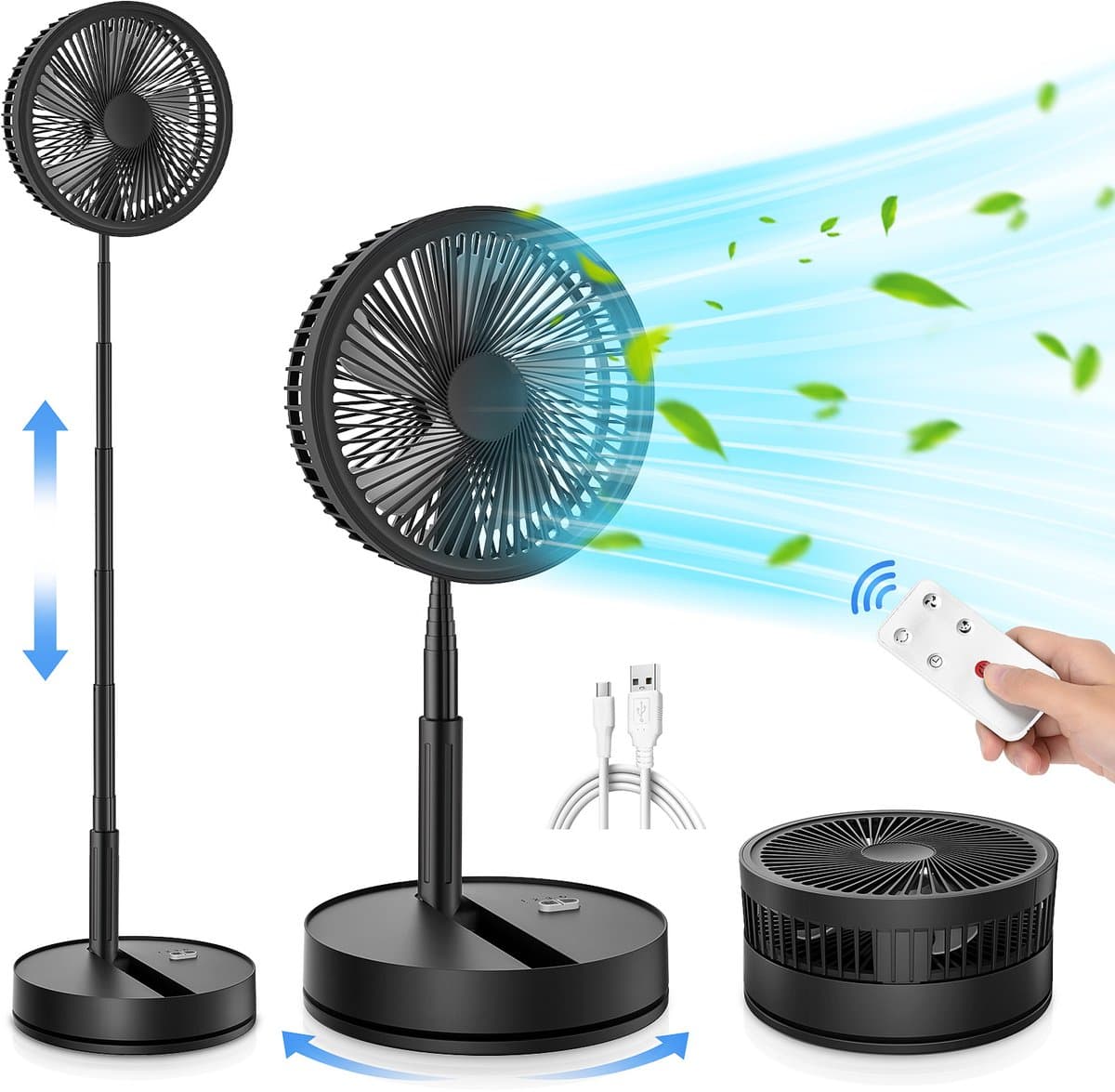 statiefventilator - torenventilator - zwart airco - Verstelbare ventilator - Ventilator met afstandsbediening - Stille ventilator - Draaibare kop - Frisse lucht in huis - Ventil — afbeelding 1