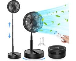 statiefventilator - torenventilator - zwart airco - Verstelbare ventilator - Ventilator met afstandsbediening - Stille ventilator - Draaibare kop - Frisse lucht in huis - Ventil