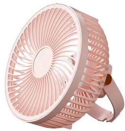 Draagbare oplaadbare bureauventilator met ledverlichting en haken – ventilator met 1200 mAh-accu voor tenten en reizen — thumbnail 1