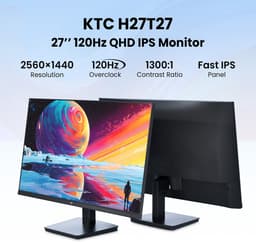 KTC H27T27 27" Monitor - QHD 2560×1440 - Fast IPS - 120Hz - FreeSync - Zwart — thumbnail 2