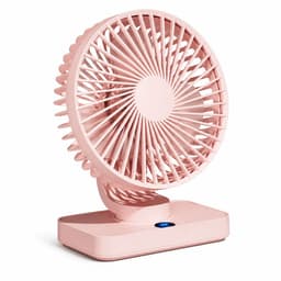 VHV-Bureauventilator met LED-Display - Oplaadbare Ventilator met 5 Snelheden - Oscillerende Tafelventilator - Stille Ventilator voor Thuis en Kantoor - Kersenbloesem Roze — thumbnail 1