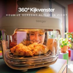 Seeger ClearFry Glazen Airfryer - 6 Programma's - PFAS-Vrij - 60°C Tot 200°C - 2.5L + 4.5L Glazen Containers - Beige — thumbnail 3