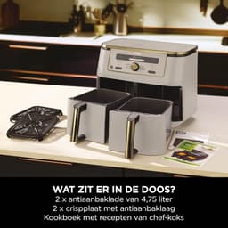 Airfryer 9,5 Liter Dual Zone – Dubbele Heteluchtfriteuse met 2 Lades – 6-in-1 Functie – Vaatwasmachinebestendig – 2470W — thumbnail 2