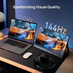 Arzopa Z1FC - Portable 144hz Gaming Monitor - Inclusief Sleeve - Premium Slim Aluminium Design - Space Grey - Apple Macbook Compatible - 100% sRGB Kleurprofiel - Met kabelbundel - 16 inch — thumbnail 2