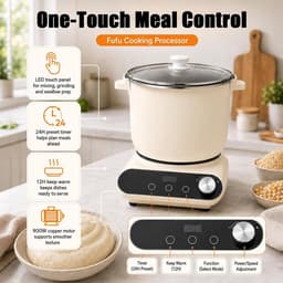 Automatische Swallow Maker - Fufu Machine Yam - Eenvoudig Koken - Krachtige 900W Motor - 7L Capaciteit - Wit — thumbnail 3