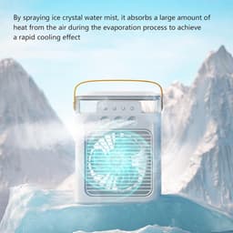 Persoonlijke Aircooler | Portable Air Conditioner, 3‑in‑1 Verdampingskoeler, bevochtiger en luchtreiniger, bureau‑ventilator met 7‑kleuren LED‑nachtlamp, USB‑voeding voor kantoor, thuis en reizen — thumbnail 4
