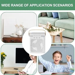 Persoonlijke Aircooler | Portable Air Conditioner, 3‑in‑1 Verdampingskoeler, bevochtiger en luchtreiniger, bureau‑ventilator met 7‑kleuren LED‑nachtlamp, USB‑voeding voor kantoor, thuis en reizen — thumbnail 2