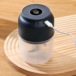 Elektrische Hakker - Keukenmachine Mini - Maaltijden Voorbereiden - Snoerloos Opladen - 300 ml - Blauw — thumbnail 2