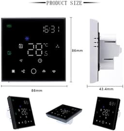 Slimme thermostaat - Temperatuurregelaar - Comfort regelen - Wifi verbinding - 4P - Wit — thumbnail 3
