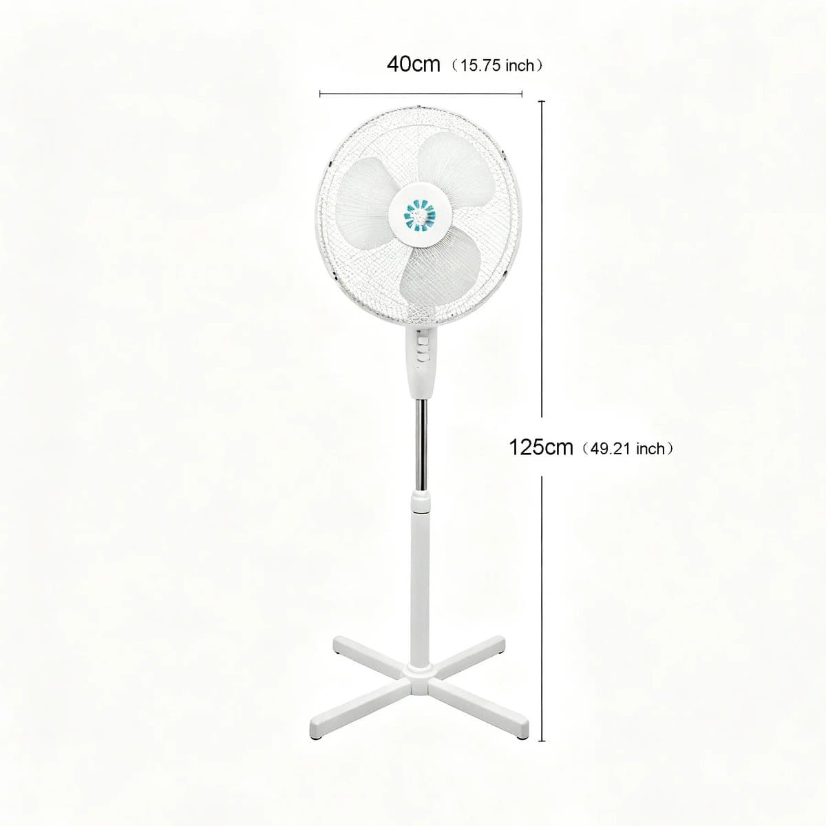 House Of Atelier - Staande Ventilator - Statiefventilator - Vloerventilator - Verstelbare Hoogte - 3 Standen - 40 cm - Wit — afbeelding 1