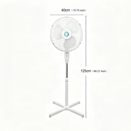 House Of Atelier - Staande Ventilator - Statiefventilator - Vloerventilator - Verstelbare Hoogte - 3 Standen - 40 cm - Wit — thumbnail 1