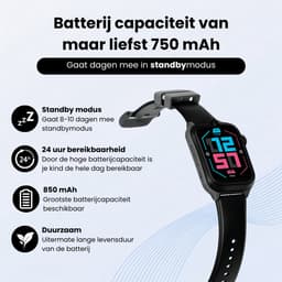 WB Goods Kinder Smartwatch - GPS Horloge Kind - Smartwatch Kinderen - Kinder GPS Tracker - 4G & SMS - Zwart - Met Nederlandse Taal — thumbnail 4