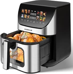 Heteluchtfriteuse - Gezonde friteuse - Snelle maaltijden - Kijkvenster - 9 liter - Zwart — thumbnail 1