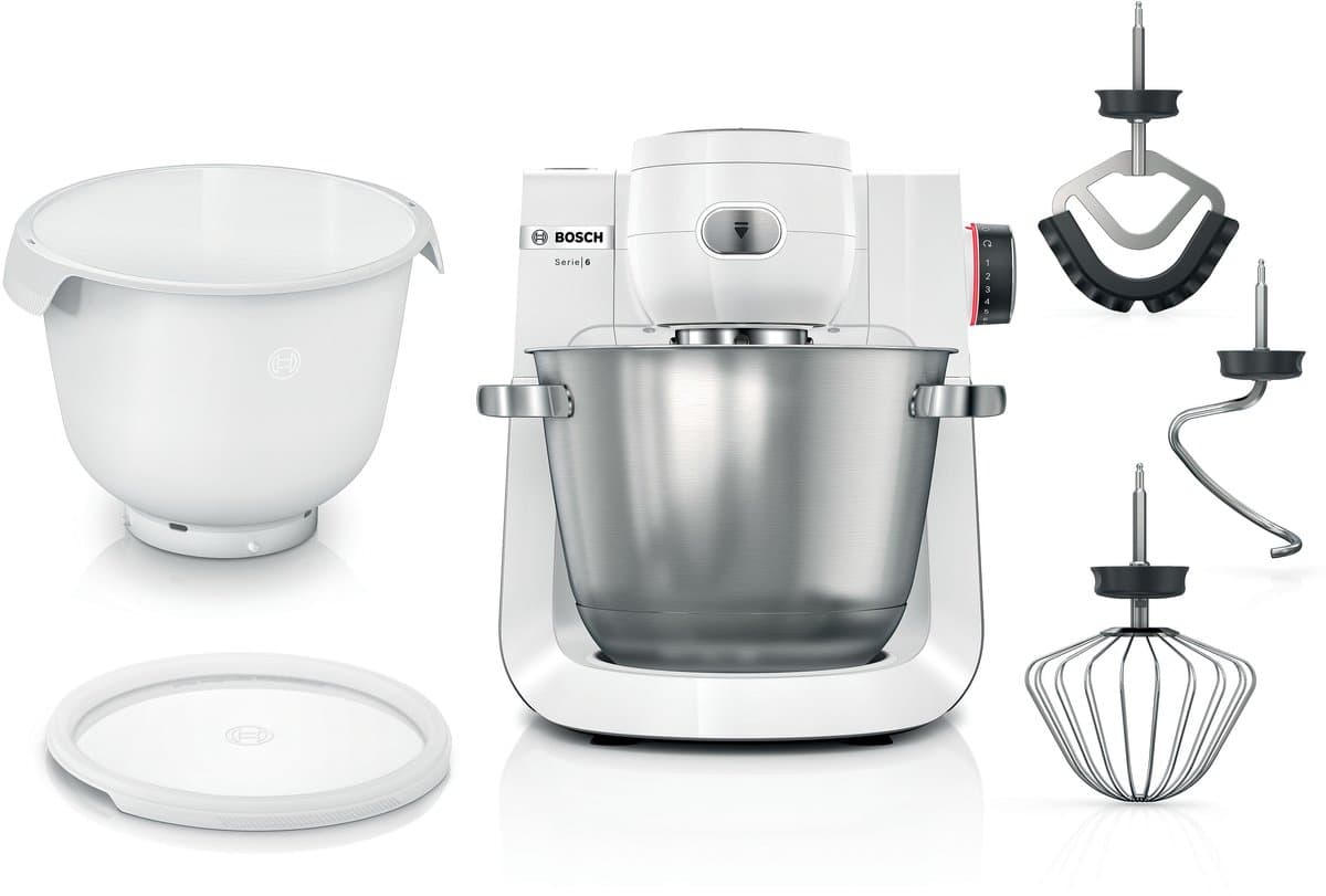 Serie 6 Keukenmachine 1600 W Wit, RVS MUMS6EW18 — afbeelding 1