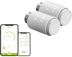 Slimme Radiatorregelaar - Thermostatisch Ventiel - Energie Besparen - Zonder Gateway - 56.5 x 56.5 x 100 mm - Wit