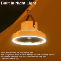 Wandventilator met Afstandsbediening - Muurventilator - Ruimte Koelen - Ingebouwde Nachtlamp - 18 cm - Wit — thumbnail 1