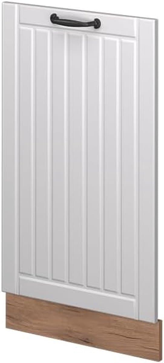 Vaatwasserfrontpaneel - Keukenfront Paneel - Keuken Completeren - Soft-close Scharnieren - 45 cm - Wit Landhuis — afbeelding 1