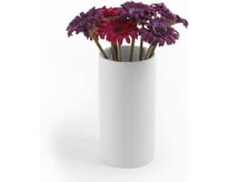 Porseleinen Vaas - Vaas Keramiek - Decoratie Huis - Vaatwasserbestendig - Hoogte 20 cm - Wit
