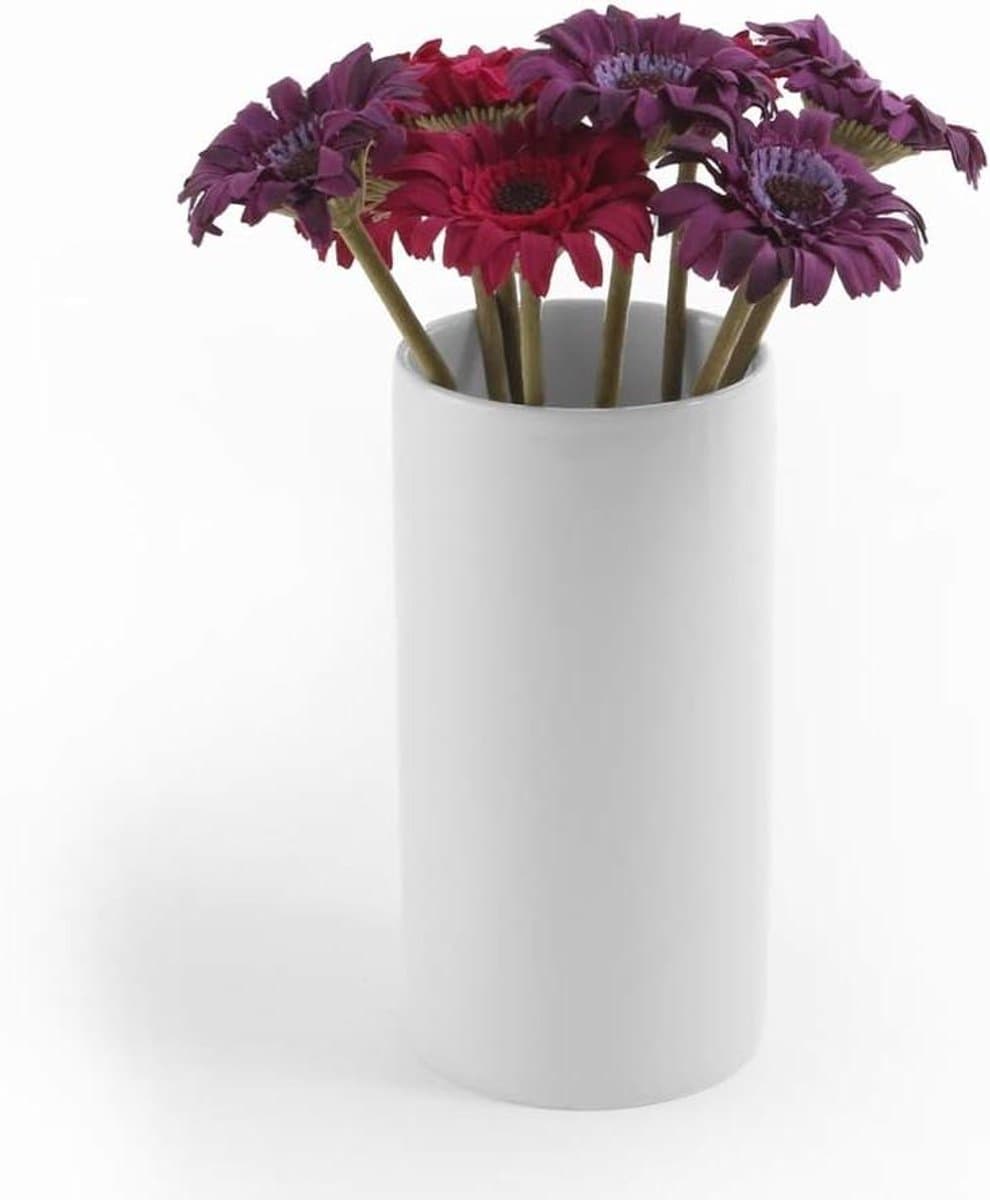 Porseleinen Vaas - Vaas Keramiek - Decoratie Huis - Vaatwasserbestendig - Hoogte 20 cm - Wit — afbeelding 1