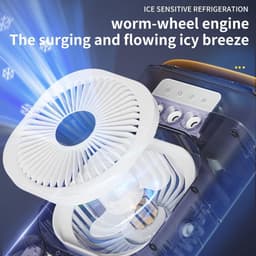 Mobiele Airco - 4-in-1 Luchtkoeler - Draagbare Aircooler met 600ml Reservoir en Afstandsbediening - 3 Snelheden - Timer - Voor Thuis en Kantoor - Wit — thumbnail 5