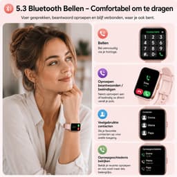 Smartwatch Dames & Heren – 2.0" HD Touchscreen – Bluetooth Bellen – 4 Bandjes Incl. – Hartslagmeter, SpO₂ & Slaapmonitor – IP68 Waterdicht – 136 Sportmodi – 450mAh Batterij – SOS & Zaklamp – Samsung & iPhone — thumbnail 2