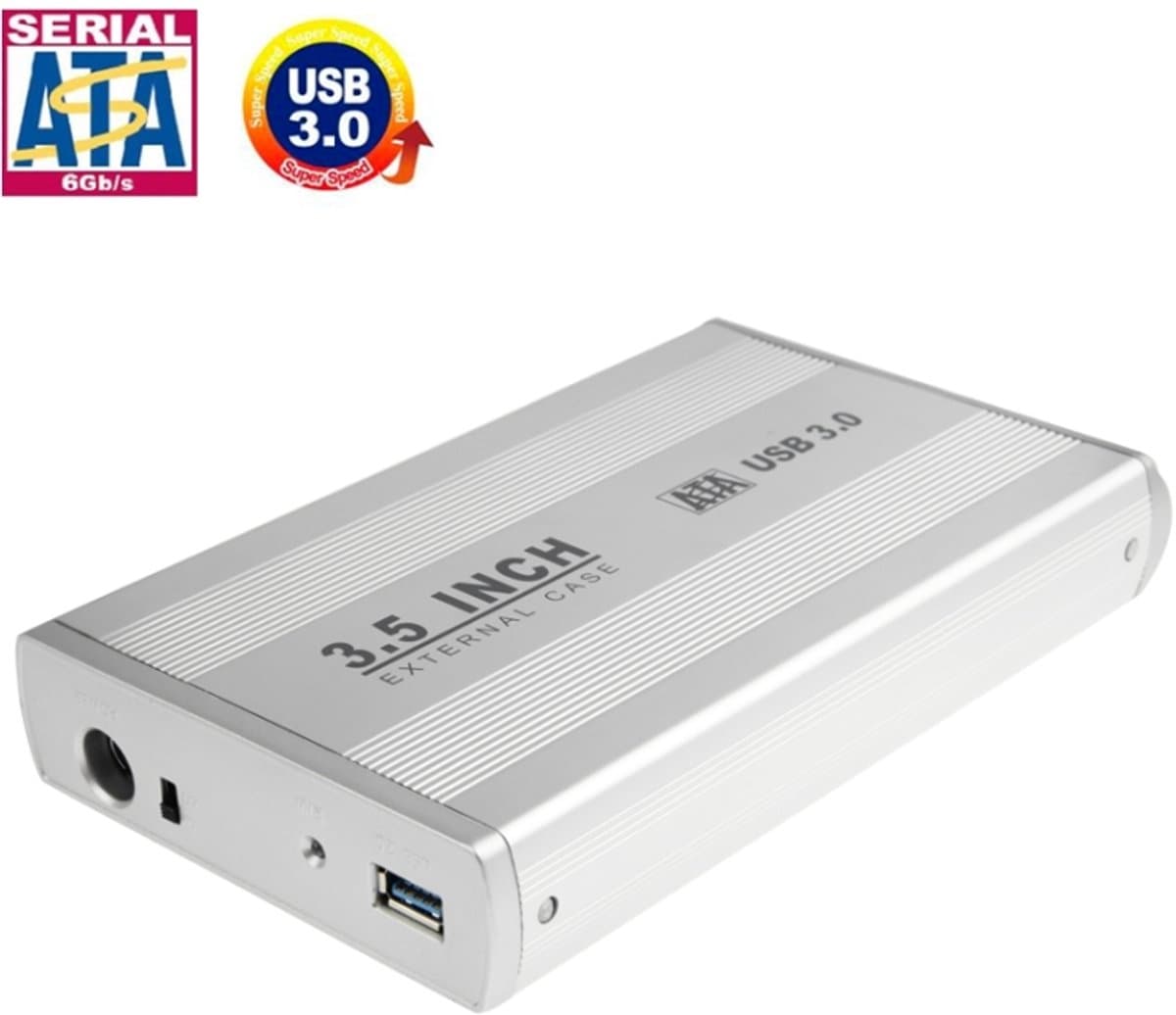 Let op type!! Externe USB 3.0 behuizing voor 3.5 inch SATA & IDE HDD harde schijf (zilverkleurig) — afbeelding 1